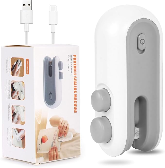 Portable Mini Sealing Machine 2 in 1 USB Rechargeable