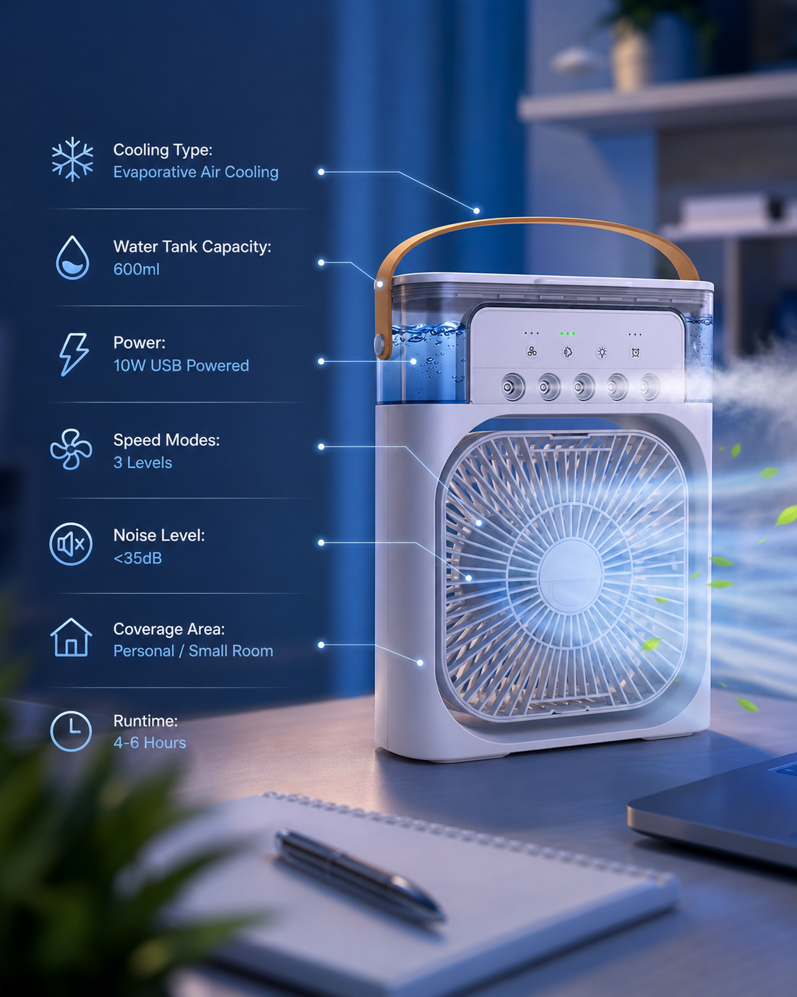 Mini Cooler for Room Cooling Portable Mini Cooler
