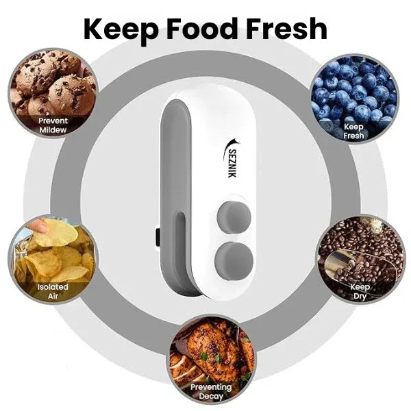 Portable Mini Sealing Machine 2 in 1 USB Rechargeable
